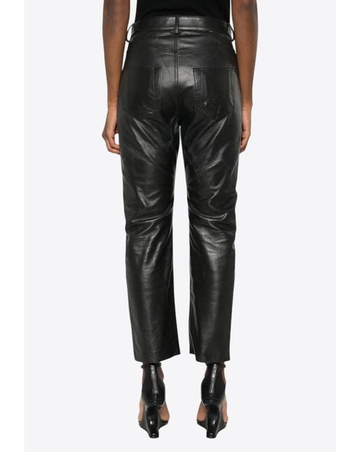 Rick Owens Black Detroit Leather Pants
