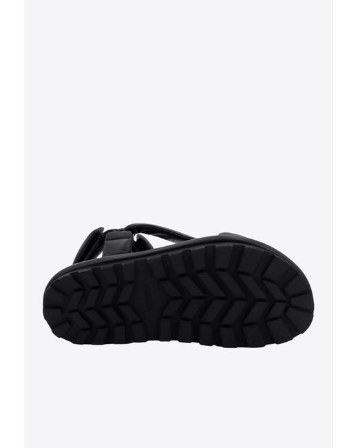 Jil Sander Black Padded Leather Sandals for men