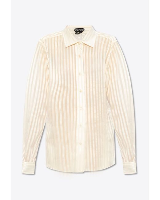 Tom Ford Natural Striped Silk Shirt