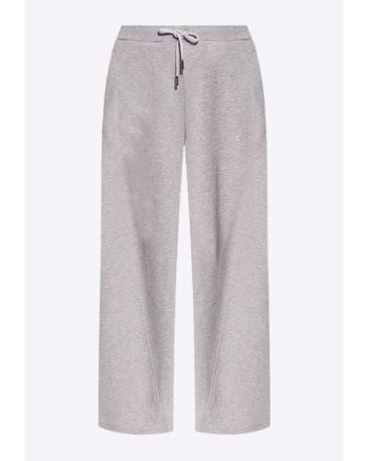 Versace Gray Debossed Logo Twisted Track Pants