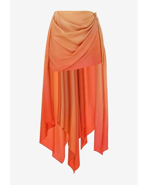 Zimmermann Orange Tranquillity Scarf-Detail Mini Skirt