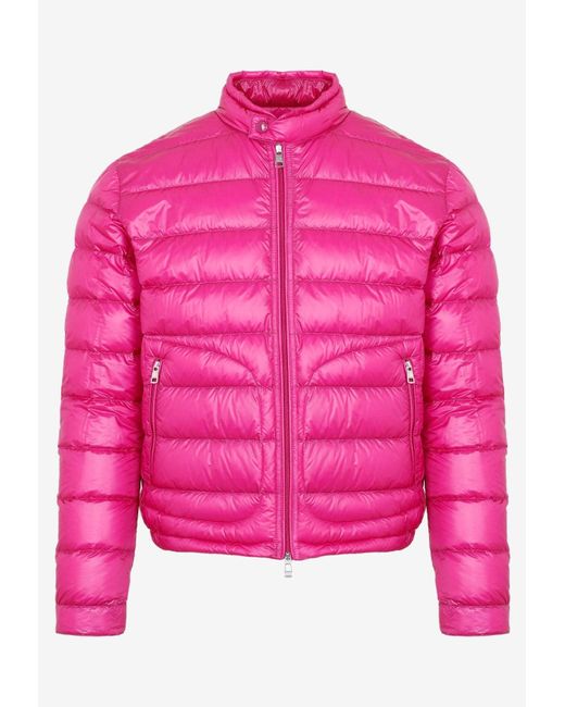 Moncler Synthetic Acorus Padded Down Jacket in Pink for Men Lyst Canada