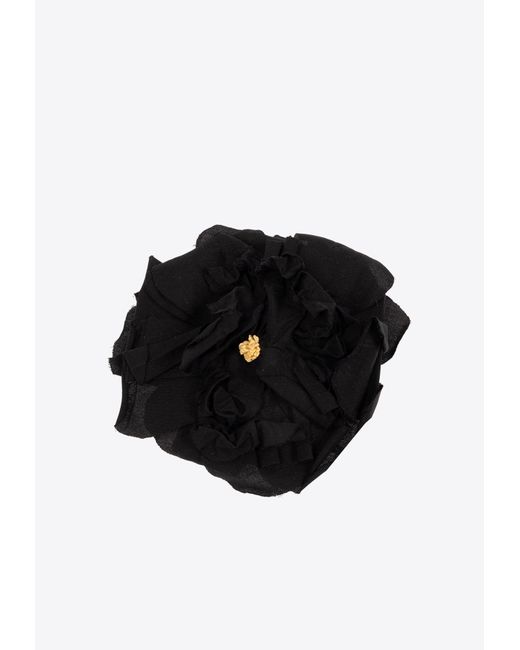 Dolce & Gabbana Black Floral Motif Brooch for men