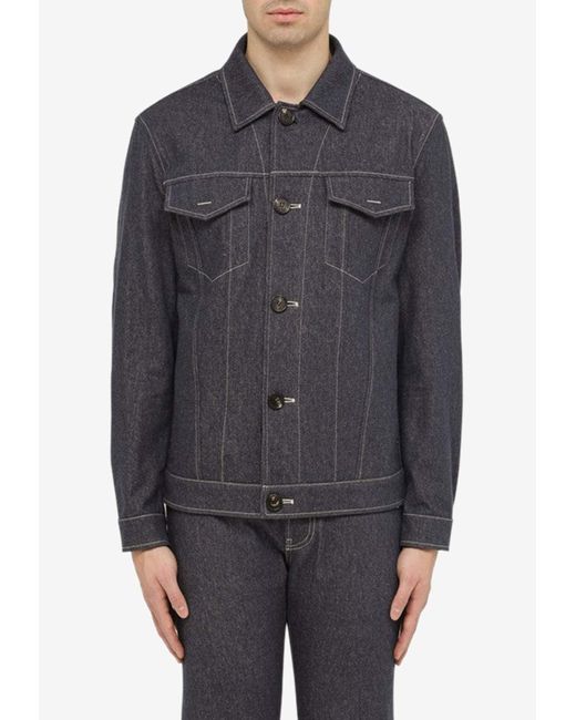 Loro Piana Gray Essential Denim Jacket for men