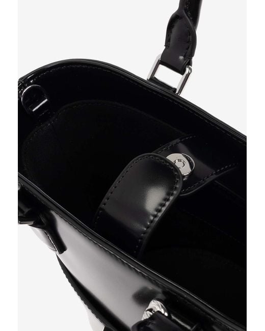 Self-Portrait Black Leather Tote Bag With Bow Charms