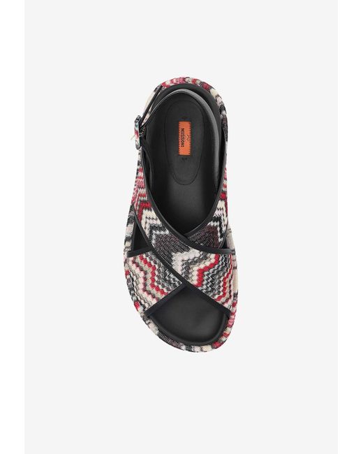 Missoni White Patterned Buckled Sandals