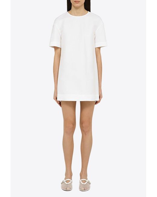 Marni White Crewneck Mini T-Shirt Dress