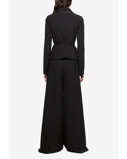 Emilio Pucci Black Palazzor Printed Stripe Pants