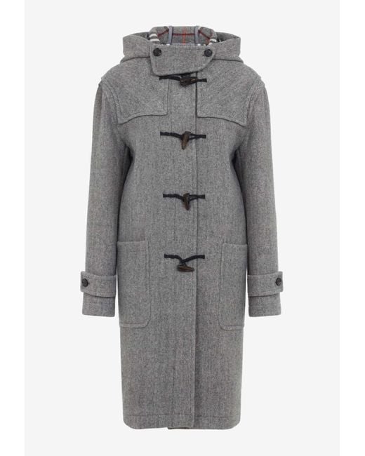 Burberry Gray Long Wool Coat