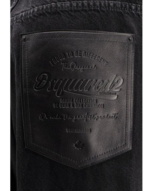 DSquared² Blue Embossed Logo Loose Jeans for men