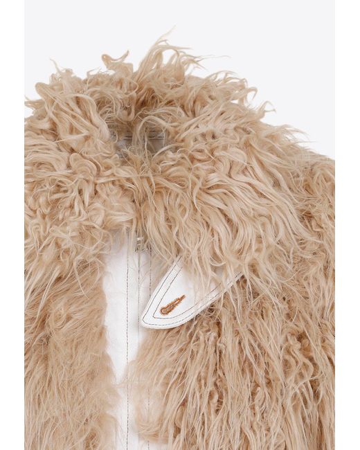 Dries Van Noten Natural Vangel Furry Jacket