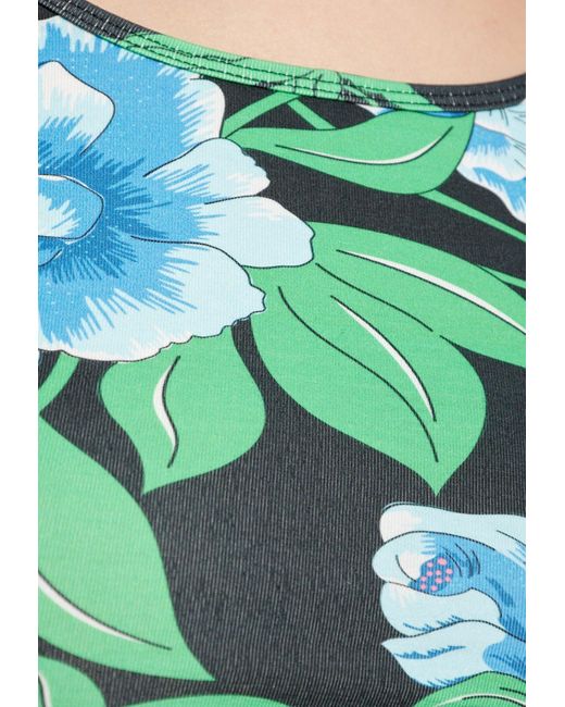 KENZO Green Peonies Print Short-Sleeved Top