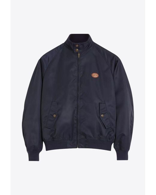 Valentino Blue Vlogo Patch Zip-Up Jacket for men