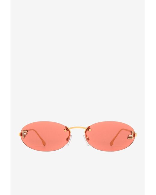 Fendi Pink First Oval Sunglasses