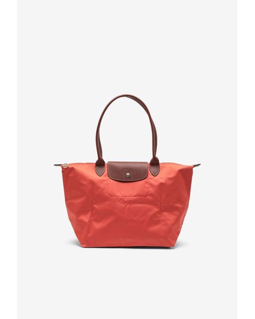 Longchamp Red Large Le Pliage Tote Bag