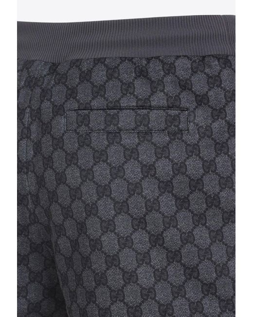 Gucci Gray All-Over Logo Jersey Shorts