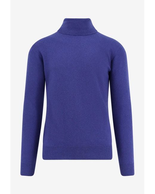 Saint Laurent Blue Turtleneck Cashmere Sweater for men