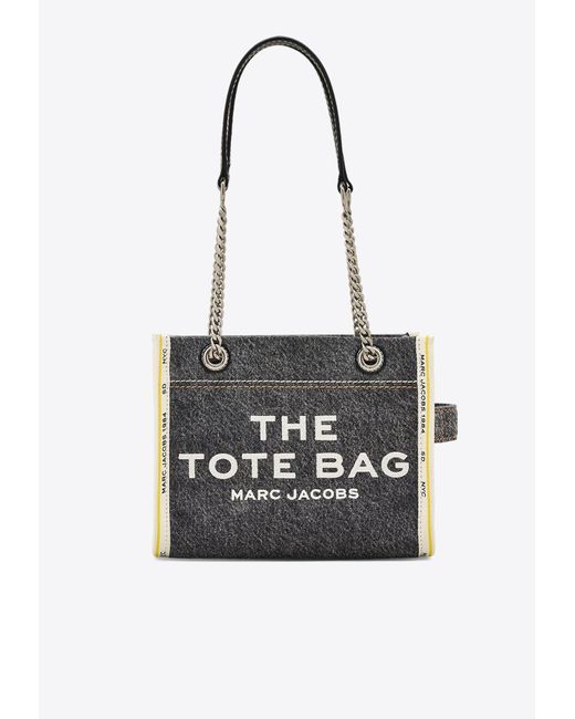 Marc Jacobs White The Small Denim Chain Tote Bag
