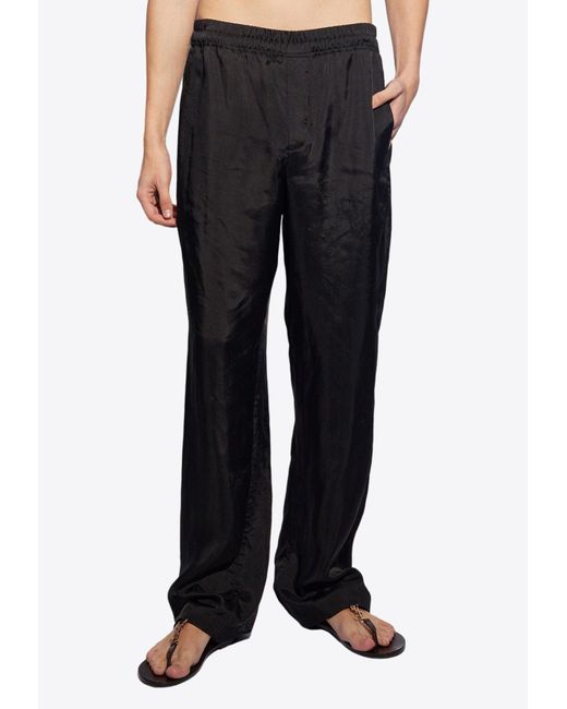 Saint Laurent Blue Relaxed Low-Rise Twill Pants for men