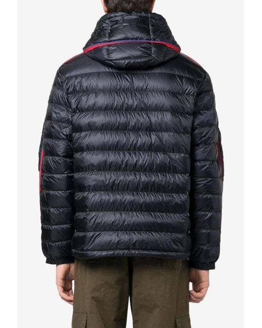 Moncler Blue Agout Logo Patch Puffer Jacket for men