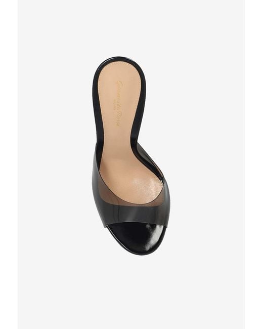 Gianvito Rossi Black Sofia 95 Plexi Mules