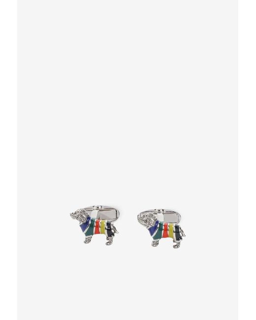 Paul Smith White Dog Jumper Cufflinks for men