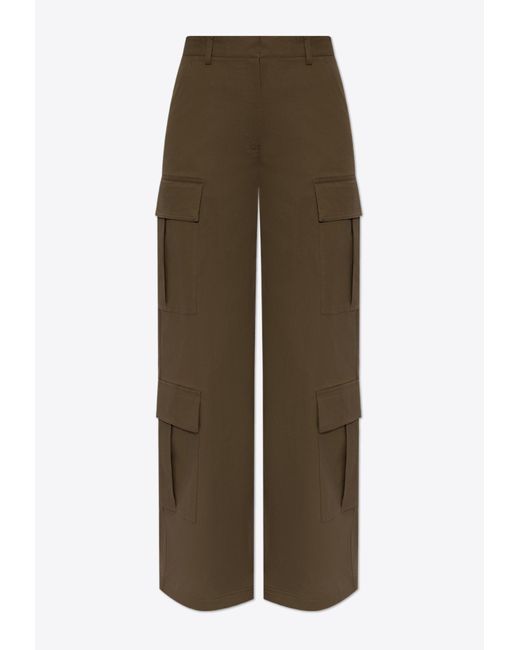 Moschino Brown Military Wide-Leg Cargo Pants