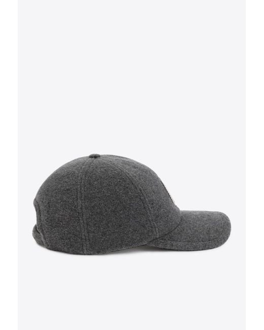 Chloé Swing Baseball Cap In Cashmere And Silk in Gray | Lyst