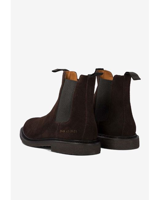 Common Projects Brown Suede Chelsea Boots for men