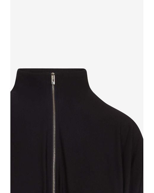 Alaïa Black Draped Cropped Zip-Up Jacket