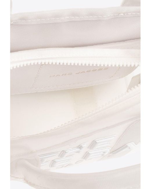Marc Jacobs White The Small Sheer-Mesh Logo Tote Bag