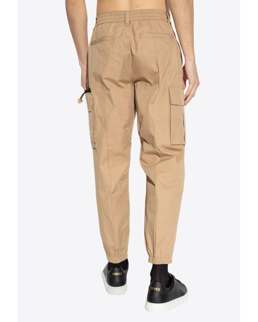 Versace Natural Slim-Leg Cargo Pants for men