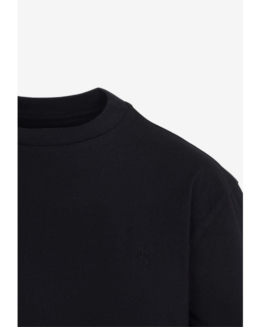 Jil Sander Blue Embroidered Monogram Basic T-Shirts