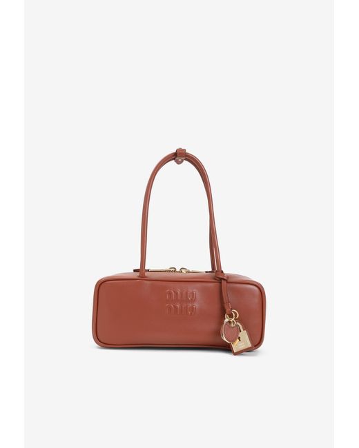 Miu Miu Brown Beau Leather Shoulder Bag