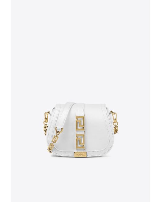 Versace White Small Greca Goddess Shoulder Bag