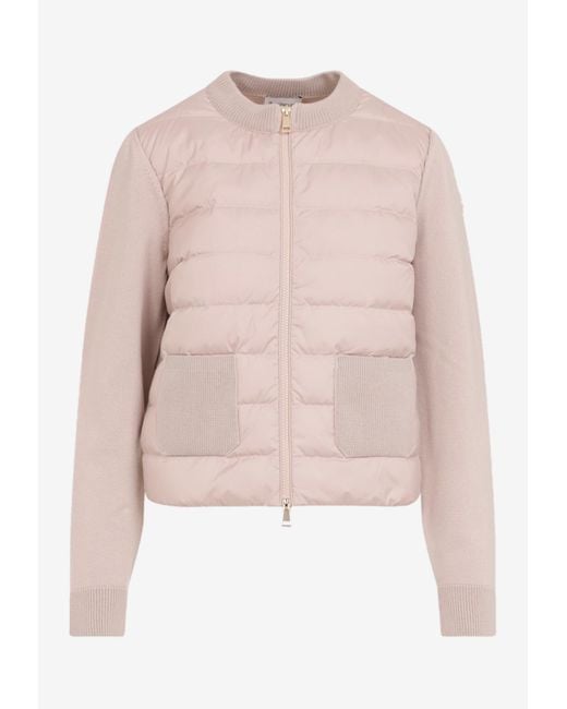 Moncler Pink Paneled Zip-Up Jacket