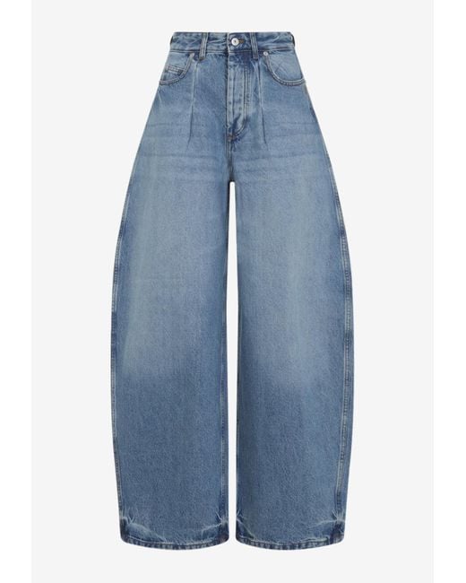 Jacquemus Blue Ovalo Wide-Leg Jeans