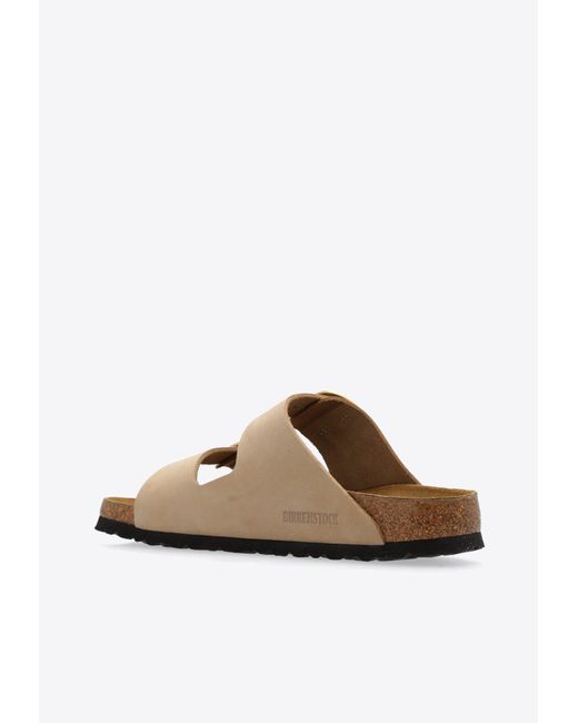 Birkenstock White Arizona Big Buckle Leather Slides