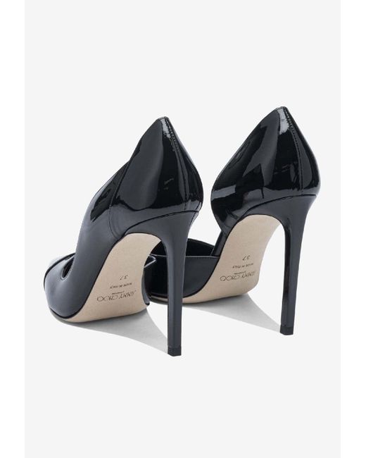 Jimmy Choo White Brigitte 100 Patent Leather Pumps