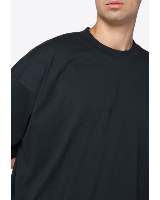 Studio Nicholson Black Piu Oversized Crewneck Shirt for men