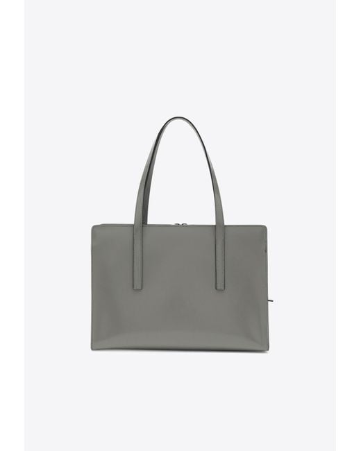 Prada Gray Medium 1995 Re-Edition Brushed Leather Tote Bag