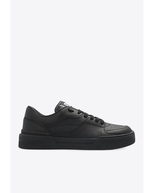 Dolce & Gabbana Black New Roma Nappa Leather Sneakers for men