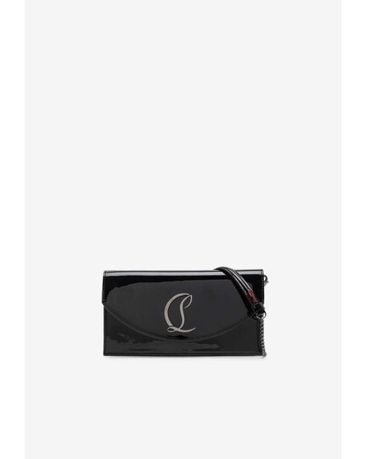 Christian Louboutin White Logo-Plaque Patent Leather Crossbody Bag