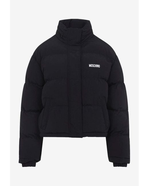 Moschino Blue Oversized Smiley Padded Jacket