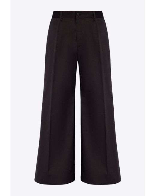 Dolce & Gabbana Black Wide-Leg Tailored Pants for men
