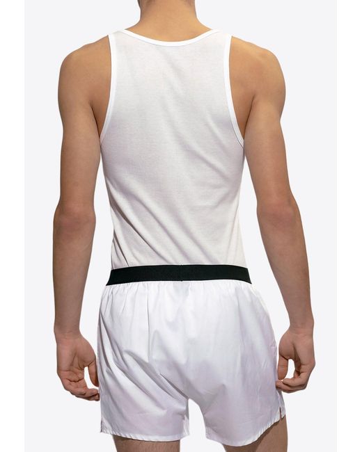 Tom Ford White Ribbed Knit Tank Top for men