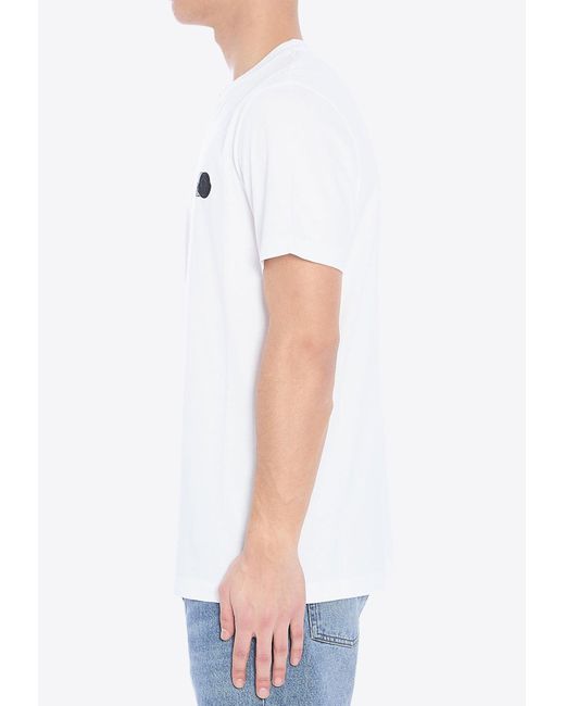 Moncler White Gradient Patch T-Shirt for men