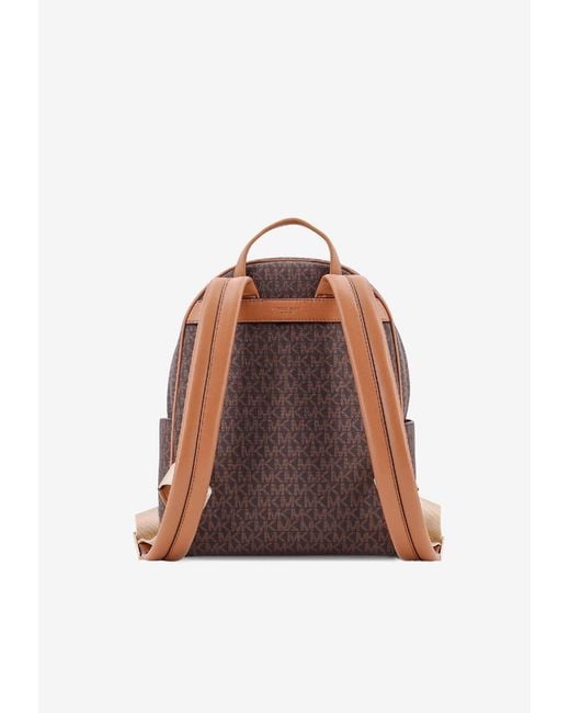 Michael Kors Brown Medium Bex Logo Backpack