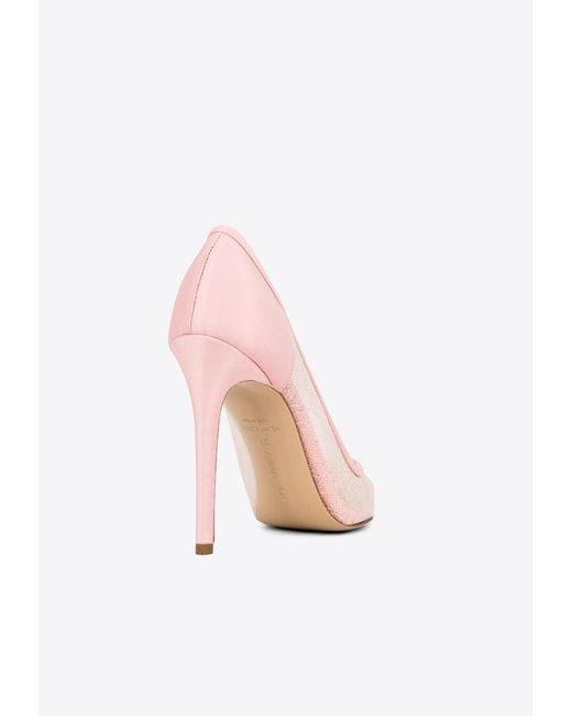 Andrea Wazen Women's Pink Nora 105 Guipure Lace Pumps