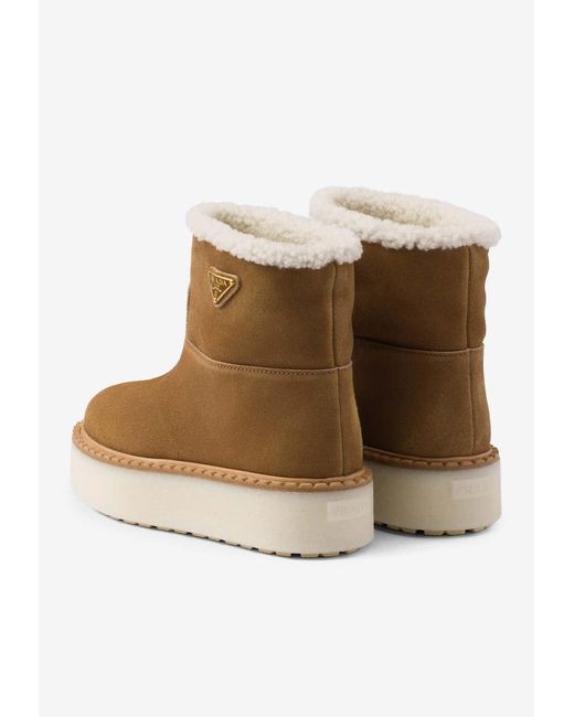 Prada Brown Suede Booties